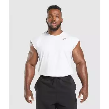 Gymshark Critical Cut Off Tank White A1a2s Wb57 XS