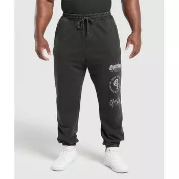 Gymshark Distressed Graphic Joggers Black Acid Wash A6a9g Bb4v XS