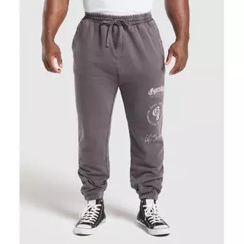 Gymshark Distressed Graphic Joggers Brushed Purple Acid Wash A6a9g Pb3z XS