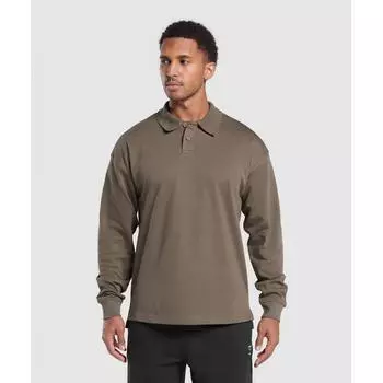 Gymshark Длинный рукав поло камуфляж коричневый A1c5c Nby9 XS