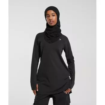 GYMSHARK Длинный топ с длинными рукавами, черный B5A8Y BB2J