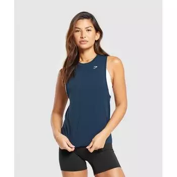 GYMSHARK Everyday Бесшовная майка Темно-синяя B8A4R UB9P XL