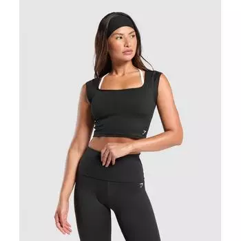 GymShark Everyday C S Trend Crop Top blaCk B9a4w Bb2j XXS