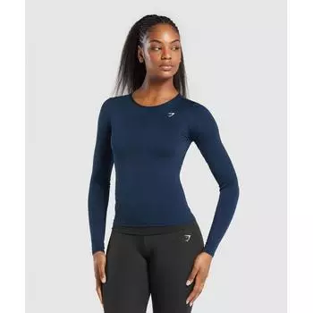 Gymshark Everyday Open Back Long Sleeve Top Navy B9a5q Ub9p XXS