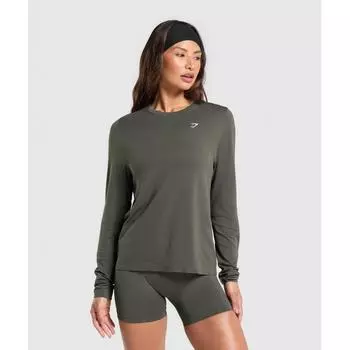 Gymshark Everyday Seamless Long Sleeve Top Strength Green B8a4q Ecjh XS