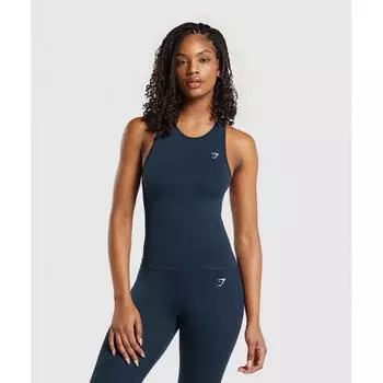 Gymshark Everyday Seamless Tight Fit Tank Navy B8a4s Ub9p XS