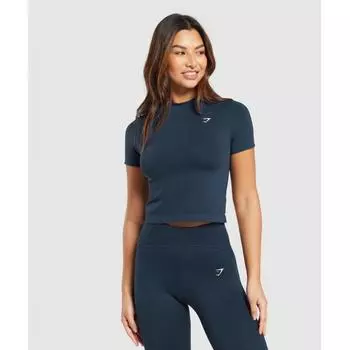 Gymshark Everyday Seamless Tight Fit Tee Navy B8a4o Ub9p XS