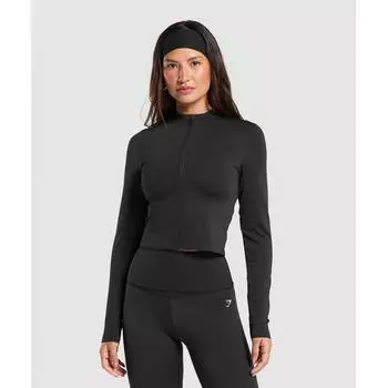 Gymshark Everyday Seamless Zip Tracktop Black B1b7p Bb2j XS