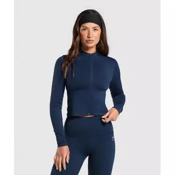 Gymshark Everyday Seamless Zip Tracktop Navy B1b7p Ub9p XS