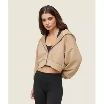 Gymshark Everywear укороченная толстовка с капюшоном на молнии темно-бежевого цвета B1c2n Ncxd XS