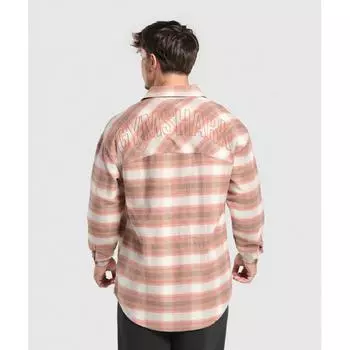 Gymshark Flannel Shirt Soft White A6a7t Wc2w XS