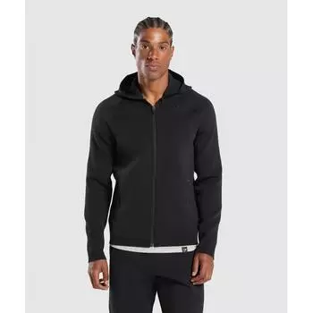 Gymshark Flat Knit Hoodie Zip Up Hoodie Black A1b7k Bb2j XS