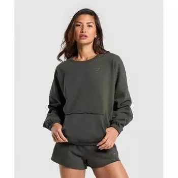 GYMSHARK Флисовая толстовка оверсайз Strength Green B8A7G ECJH XS