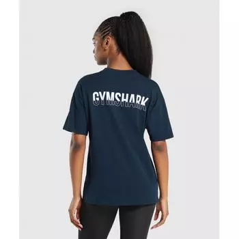 Gymshark FracTion Oversized T shirT Navy B3a6l Ub9p XS
