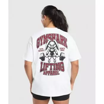 Gymshark Футболка большого размера Gym Bunny белая B2b7e Wb57 XXS