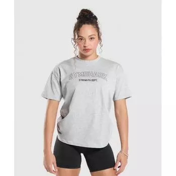 Gymshark STrengTh DeparTmenT Oversized T shirT lighT Grey Core Marl B8a3s Gbcn S
