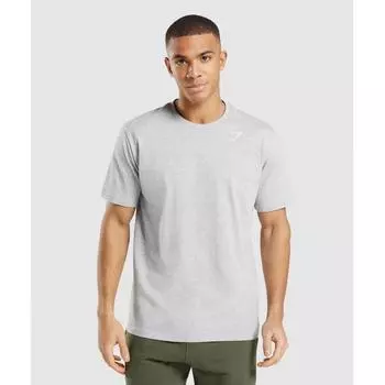 Gymshark Футболка CresT светло-серая меланжевая A1a3j Gbfg XS
