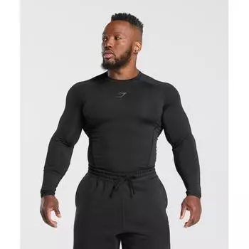 Gymshark Футболка Element Baselayer с длинным рукавом, черная A2b5m Bb2j XS