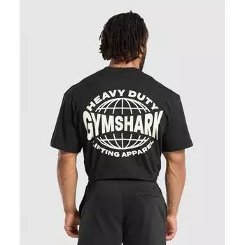 Gymshark Футболка Heavy DuTy Apparel черная A6a4p Bb2j XS