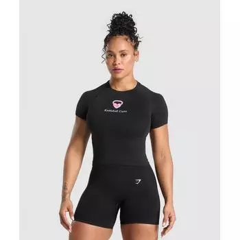 Gymshark Футболка Kettlebell Cutie Baby черная B2b2q Bb2j XS