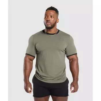 Gymshark Футболка Legacy Ringer, цвет зеленый, черный A1b5d Ecv9 XS