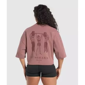 Gymshark Футболка оверсайз Retro LifTing Brick Brown B2b7g Ncgr XS