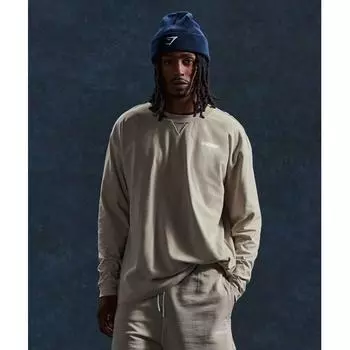 GYMSHARK Футболка с длинным рукавом для дня отдыха Pebble Grey A3A4C GBC0 XS