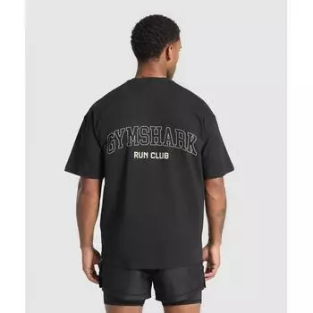 Gymshark Футболка с графическим принтом для бега, черная A7a2k Bb2j XS