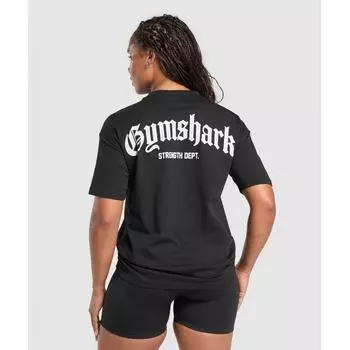 Gymshark Футболка с надписью «STRENGTH DEPARTMENT» черная B3c3s Bb2j