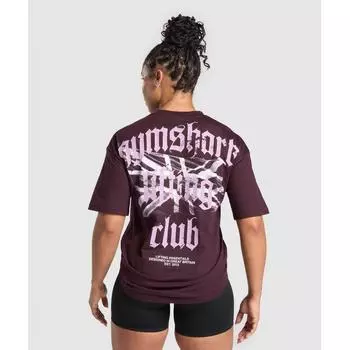 Gymshark Футболка с рисунком клуба Lifting, глубина фиолетовая B3c6r Pbzv XS