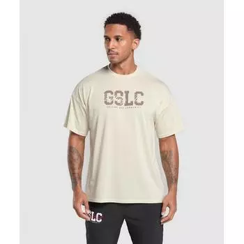 Gymshark Футболка с рисунком ScripT цвета экрю A7a2e Wcc9 S