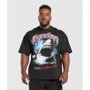 GymShark Футболка Shark черная A7a3b Bb2j S