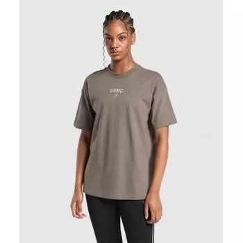 Gymshark Футболка свободного кроя с принтом для бега, коричневая, камуфляжная B2b3y Nby9 XS