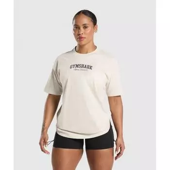 Gymshark Футболка свободного кроя с рисунком Lifting Essentials OaT White B3b9z Wc1v XL