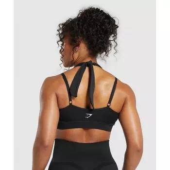 Gymshark Gains Seamless Bralette Black B9a2g Bb2j. XS