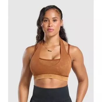 Gymshark Gains Seamless Bralette Copper Brown B1c6g Ncq2 XS