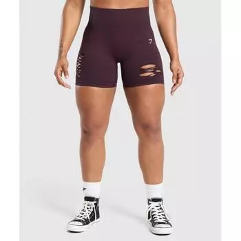 Gymshark Gains Seamless Distressed Shorts Depth Purple B1c6a Pbzv XS