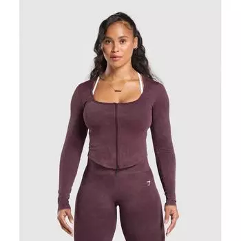Gymshark Gains Seamless Zip Up Depth Purple B9a1w Pb0x XS