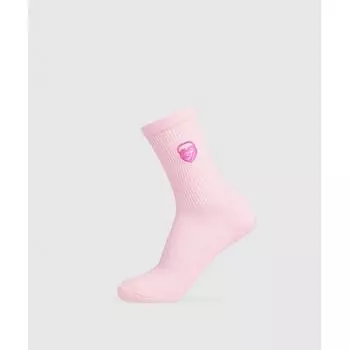Gymshark Gfx Love Heart Cutie Crew Sock Single Dolly Pink I1b3i Kb07 L