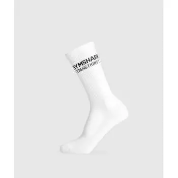 Gymshark Gfx Strength Dept. Crew Sock Single White I1b3p Wb57 S