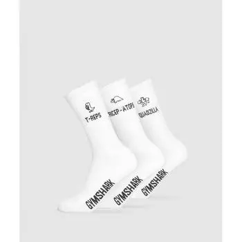 Gymshark Gfx T Reps Crew 3pk белый I3a9s Wb57 S