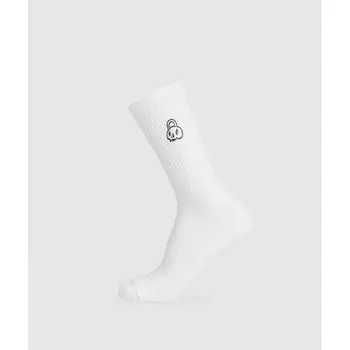 Gymshark Graphic Kettlebell Crew Sock Single White I1b3f Wb57 S