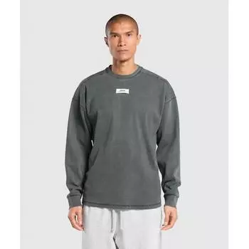Gymshark Heavyweight Rib Crew Asphalt Grey A1b5c Gc02 XS
