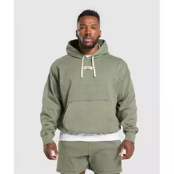 Gymshark Heavyweight Rib Hoodie Unit Green A1b5n Eczc XS