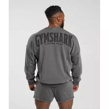 Gymshark Heritage Washed Crew Оникс Серый A4a8f Gb8n XS