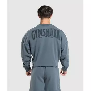 Gymshark Heritage Washed Crew титаново-синий A4a8f Ucms XS