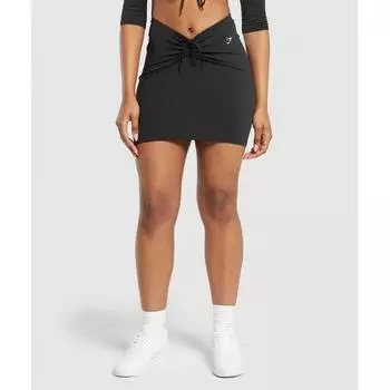 GYMSHARK Юбка с рюшами, черная B6A9P BB2J XS