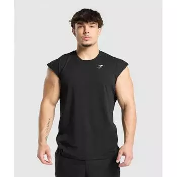 Gymshark Критический танк Drop Arm Black A1a2r Bb2j XS