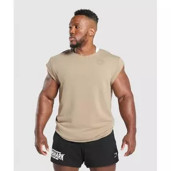 Gymshark Legacy Cap Sleeve Rag Top Cement Brown A1b7c Nbzd S