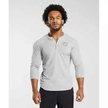 GYMSHARK Legacy Henley Светло-серый меланж A5A3C GBFG XS
